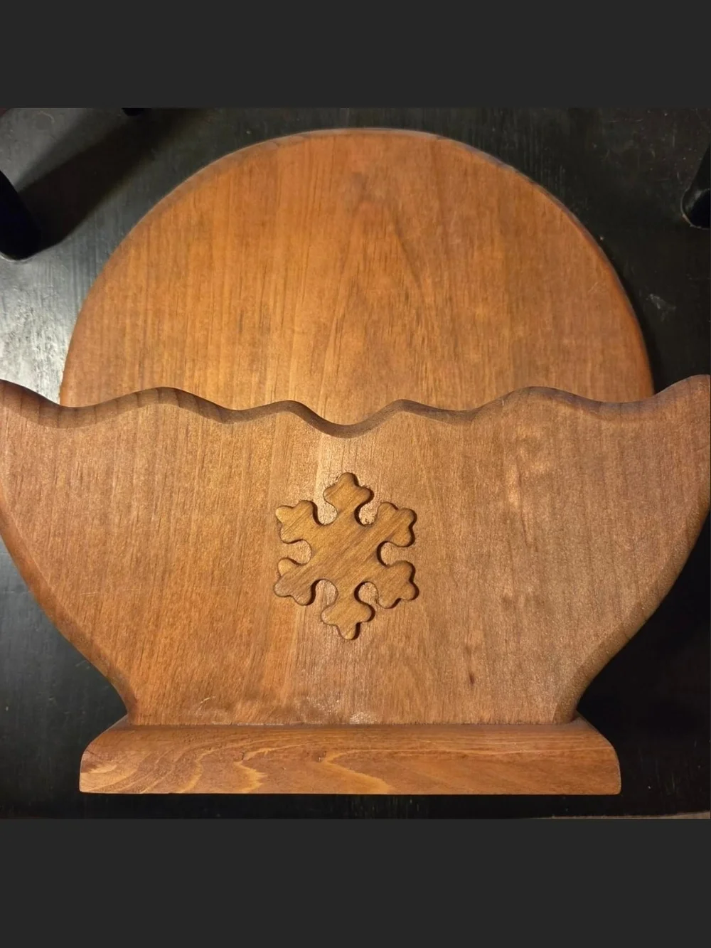 Vintage Wooden Decorative Plate  Napkin Holder Cottage Core